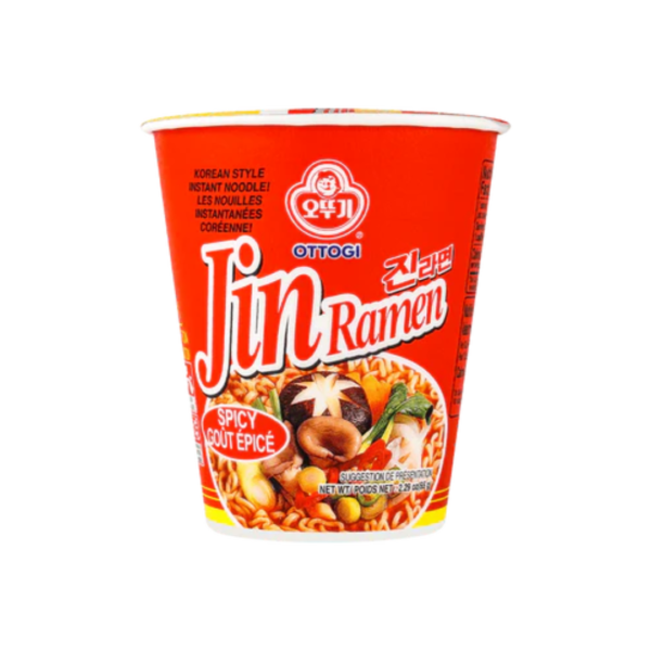 Ottogi Jin Hot Ramen Noodles Soup Cup 65g