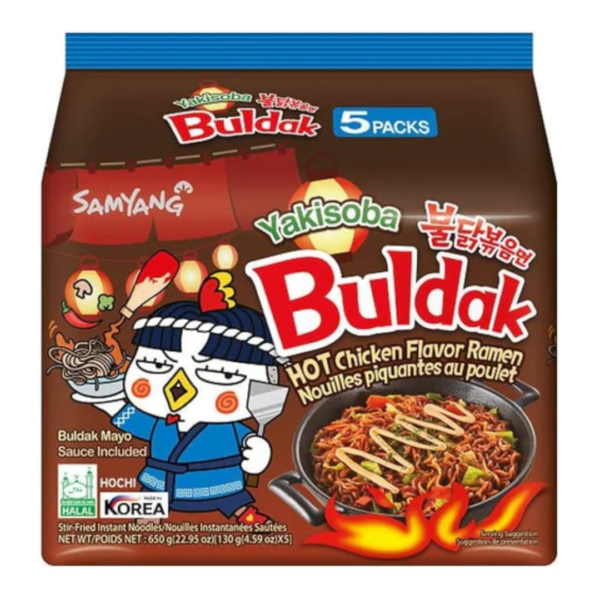 Samyang Buldak Hot Chicken Yakisoba Ramen Soup 5 Pack